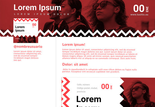 Conjunto de zigzag para redes sociales