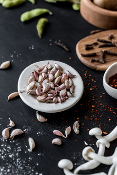 Asian soup in the making - Ingredients for a asian soup
