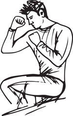 Fitness man and gymnastic exercises