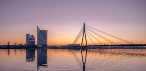 Riga sunset  - obrazy, fototapety, plakaty
