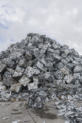 Recycled blocks of aluminium