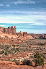 Three Kings formation in Arches National Park, Utah