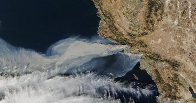 Aerial zoom out over the December 2017 Ventura California fires. Data: USGS/NASA Landsat