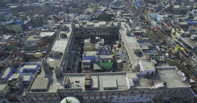 Fancy buildings in Delhi, aerial