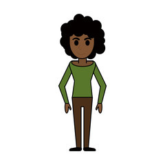 Black woman avatar cartoon icon vector illustration graphic design