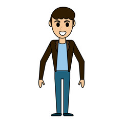Young man avatar cartoon icon vector illustration graphic design