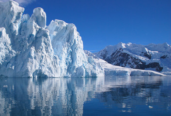 Climate change affected glacier in Antarctica