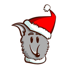 Cute Dog In Santas Hat