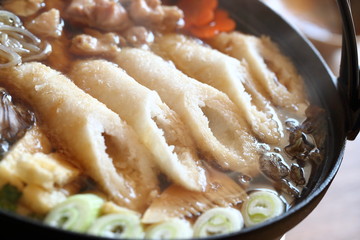 きりたんぽ鍋　Kiritanpo,Rice stick hot pot