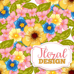 Beautiful floral design. Seamless pattern. Vector Illustration 