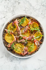 pizza with persimmon