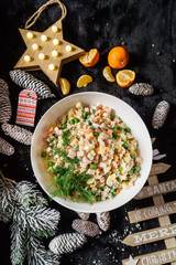 bowl of Russian salad