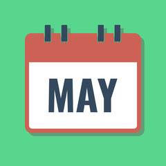 may month name in calendar, flat style vector illustration