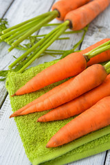 Fresh bright orange carrots bunch