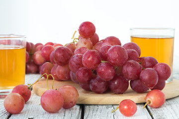 Glasses of fresh grape juice