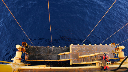 port, dock and worker in offshore oil rig