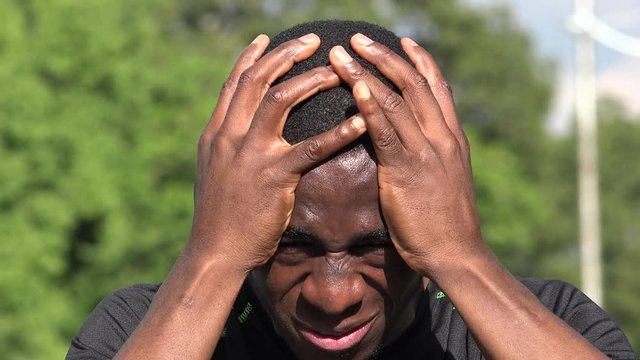 African Male Athlete Stress And Anger