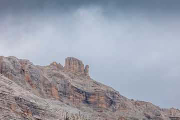 Dolomitic morphology with pinnacles and crests on the top of Cavallo Mount, Travenanzes Valley, Dolomites, Italy