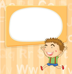 Background template with cute boy