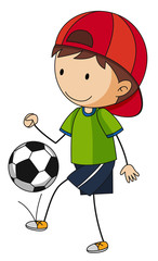Little boy playing soccer