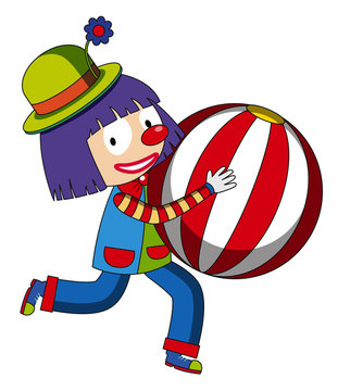 Happy clown with beachball
