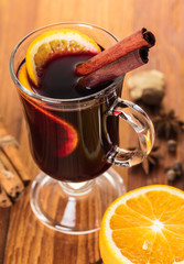 hot drink mulled wine with spices