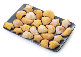 cookies in a gray plate