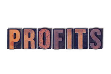 Profits Concept Isolated Letterpress Word