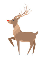 Reindeer with Luxury Horn Profile Side View Vector