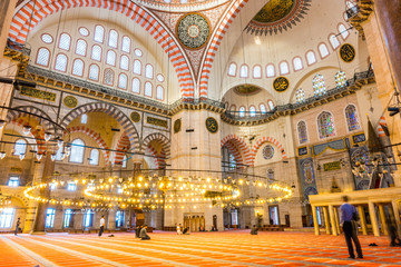 Fototapeta na wymiar Suleymaniye mosque,Popular landmark in Istanbul,Turkey