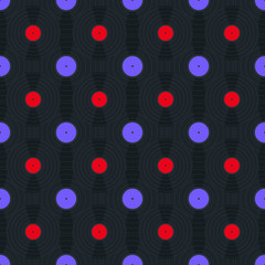 Vinyl discs seamless pattern