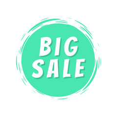 Big Sale Text Blue Painted Spot Brush Stroke Icon