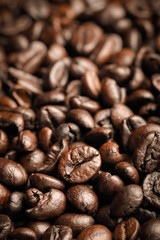 Fototapeta premium roasted coffee beans, can be used as a background