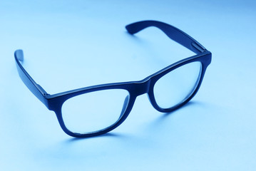 Eyeglasses Over Blue  Background