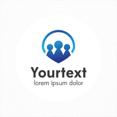 Business people logo design, finance and community symbol logo, vector logo template