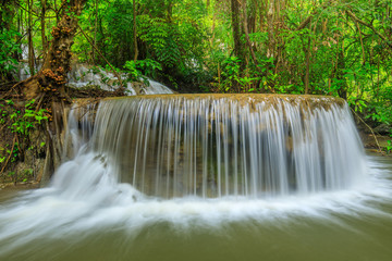 Erawan waterfall, Beautiful waterwall in nationalpark of Kanchanaburi province, ThaiLand.