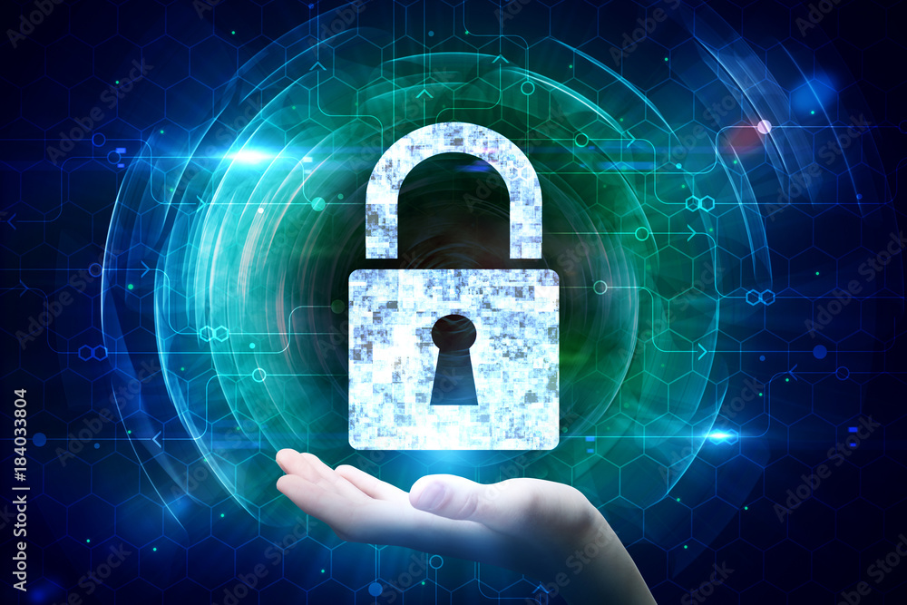 Poster web safety and encryption concept