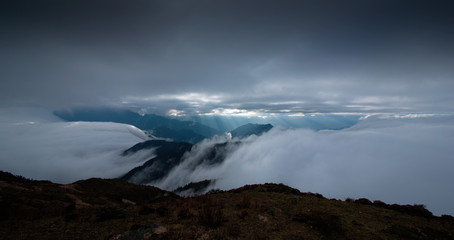 sea of clouds on the Cattle Back Mountain 