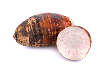Taro on a white background