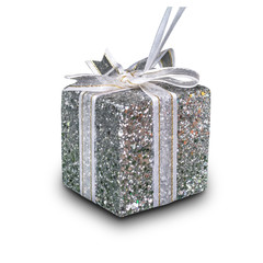 Christmas ornament gift isolated on white background.