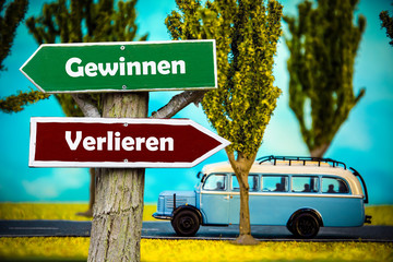 Fototapeta premium Schild 308 - Gewinnen