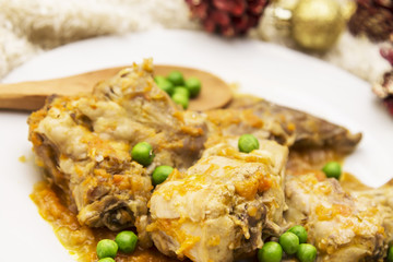 Christmas food, rabbit stew