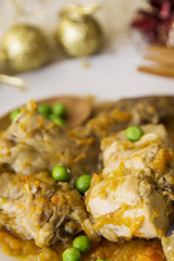 Christmas food, rabbit stew
