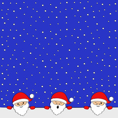 Christmas card with funny Santa Claus. Vector.