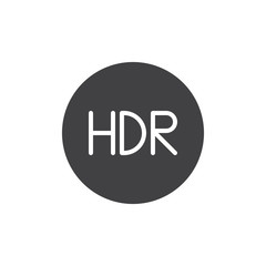 HDR On mode icon vector, filled flat sign, solid pictogram isolated on white. Symbol, logo illustration.