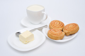 pastry with butter and milk