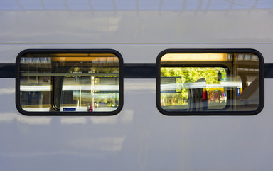 Reflections in Train car windows