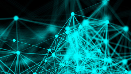 Abstract connection dots. Technology background. Network concept 3d rendered