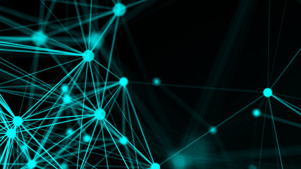 Abstract connection dots. Technology background. Network concept 3d rendered