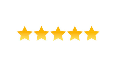 Five stars rating product customer flat icon for apps and websites